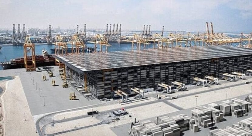 porto de Busan, na Coréia do Sul sistema automatizado de armazenamento de contêineres